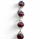 Garnet Solid 925 Sterling Silver Bracelet