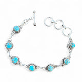 Kingman Blue Copper Turquoise Solid 925 Sterling Silver Bracelet