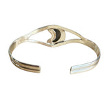 MOON Labradorite Solid 925 Sterling Silver Cuff Bracelet