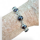 Garnet Solid 925 Sterling Silver Bracelet