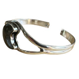 MOON Labradorite Solid 925 Sterling Silver Cuff Bracelet