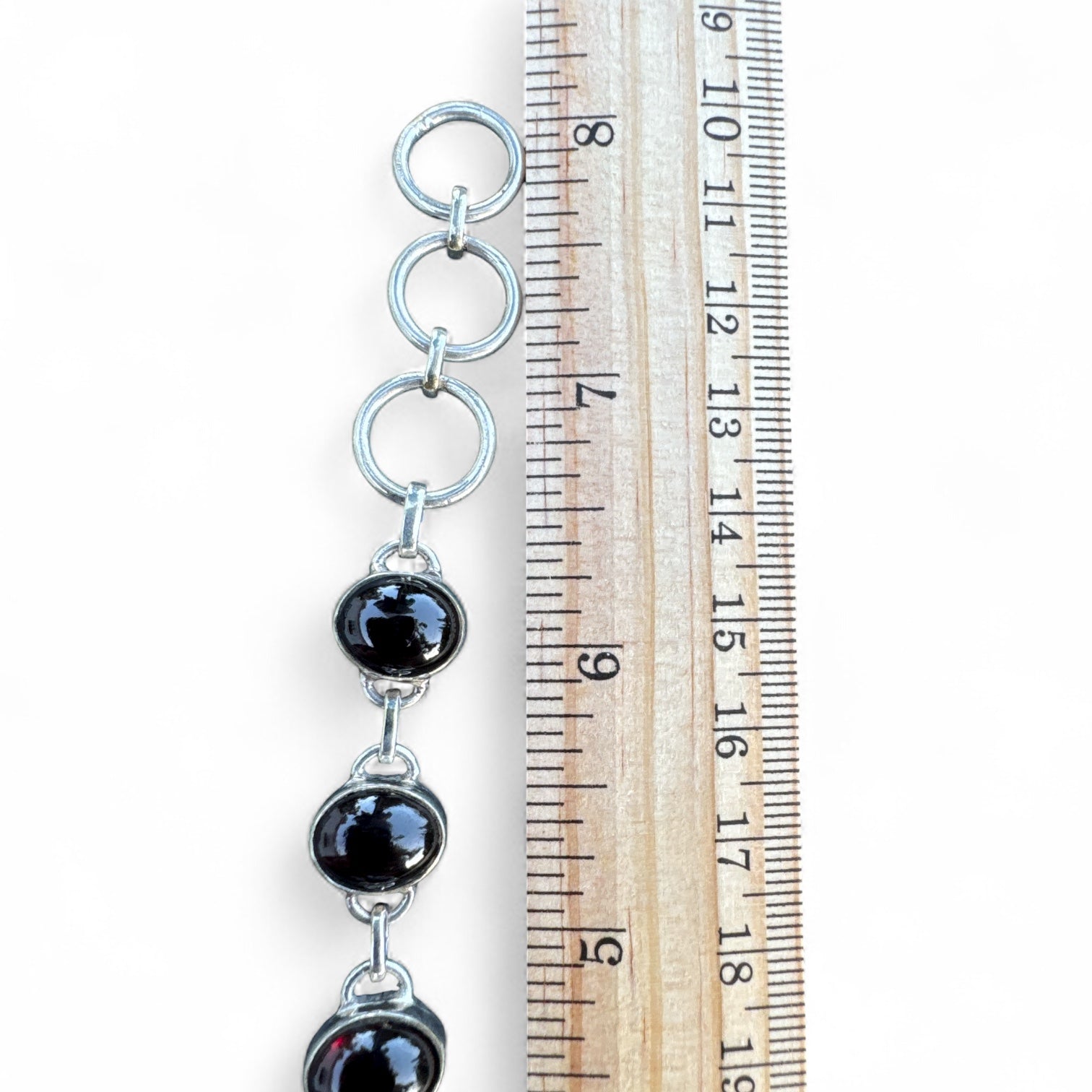 Garnet Solid 925 Sterling Silver Bracelet