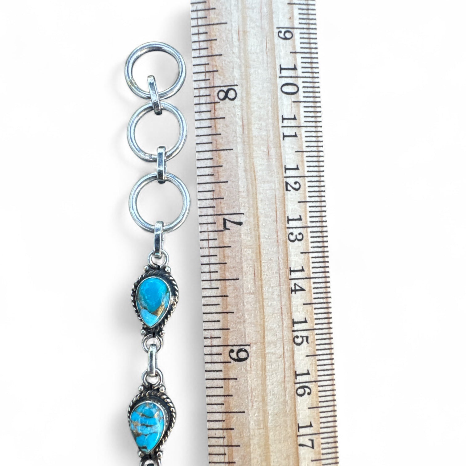 Kingman Blue Copper Turquoise Solid 925 Sterling Silver Bracelet