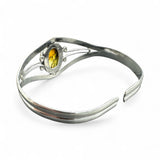 Kingman Honey Dahlia Solid 925 Sterling Silver Cuff Bracelet