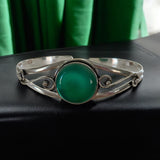 Green Onyx Solid 925 Sterling Silver Cuff Bracelet