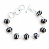 Garnet Solid 925 Sterling Silver Bracelet