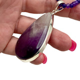 Amethyst Solid 925 Sterling Silver Pendant Beaded Necklace
