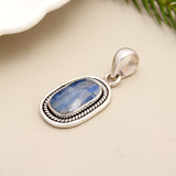 Faceted Blue Kyanite Solid 925 Sterling Silver Pendant