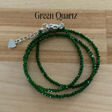2 mm Green Quartz Beaded Necklace