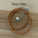 2 mm Honey Citrine Beaded Necklace