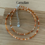 2 mm Carnelian Beaded Necklace