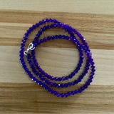 4 mm Amethyst Beaded Necklace 20 Inch