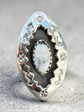 White Buffalo Shadow Box Solid 925 Sterling Silver Ring 6