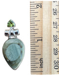 Royal Imperial Jasper & Peridot Solid 925 Sterling Silver Pendant