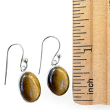 Tiger Eye Solid 925 Sterling Silver Earrings