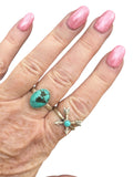 Tibetan Turquoise Solid 925 Sterling Silver Ring 9