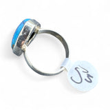 HEART Kingman Purple Dahlia Solid 925 Sterling Silver Ring 5.5