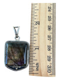 Purple Labradorite Solid 925 Sterling Silver Pendant