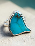 Number 8 Turquoise Solid 925 Sterling Silver Ring 7