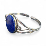 Blue Lapis Solid 925 Sterling Silver Cuff Bracelet