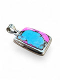 Kingman Cotton Candy Turquoise Solid 925 Sterling Silver Pendant