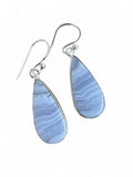 Blue Lace Agate Solid 925 Sterling Silver Earrings