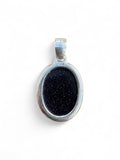 Blue Sandstone Solid 925 Sterling Silver Pendant