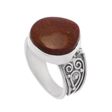 Red Moss Agate Solid 925 Sterling Silver Ring 7