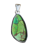 Kingman Green Mojave Turquoise Solid 925 Sterling Silver Pendant
