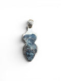 Double Sonoran Gold Turquoise Solid 925 Sterling Silver Pendant
