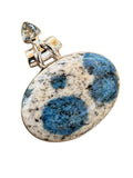 K2 & Blue Topaz Solid 925 Sterling Silver Pendant