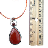 Carnelian Solid 925 Sterling Silver Pendant Necklace