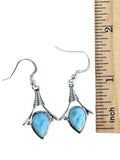 Caribbean Larimar Solid 925 Sterling Silver Earrings
