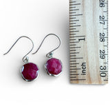 Ruby Solid 925 Sterling Silver Earrings