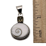 Shiva Shell & Smoky Solid 925 Sterling Silver Pendant