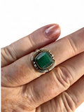 Emerald Solid 925 Sterling Silver Ring 6