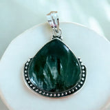 Seraphanite Solid 925 Sterling Silver Pendant