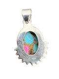 Kingman Cotton Candy Turquoise Solid 925 Sterling Silver Pendant