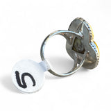 HEART Kingman Honey Dahlia Solid 925 Sterling Silver Ring 5