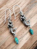 Mermaid Fire Opal Solid 925 Sterling Silver Earrings