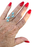 Caribbean Larimar Solid 925 Sterling Silver Ring ADJ
