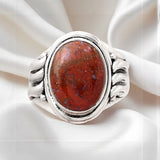 Red Moss Agate Solid 925 Sterling Silver Ring 7