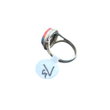 Kingman Pink Dahlia Turquoise Solid 925 Sterling Silver Ring 7.5