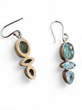 Blue Kyanite & Blue Topaz Solid 925 Sterling Silver Earrings