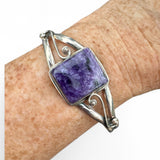 Russian Charoite Solid 925 Sterling Silver Cuff Bracelet