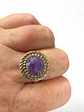 Charoite Solid 925 Sterling Silver Ring 10