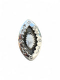 White Buffalo Shadow Box Solid 925 Sterling Silver Ring 6