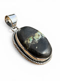 Black Jack Turquoise Solid 925 Sterling Silver Pendant