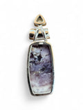 Tiffany Stone & Blue Topaz Solid 925 Sterling Silver Pendant