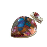 Kingman Pink Dahlia Solid 925 Sterling Silver Pendant